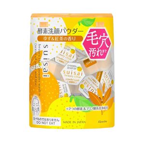 日本嘉娜宝suisai柚子红茶限定酵素洗颜粉洁面粉深层清洁去黑tou