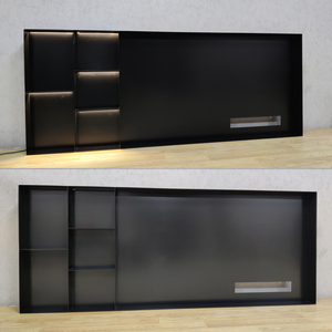 电视壁龛不锈钢嵌入轻奢简约背景墙落地置物架钢板装饰柜定制金属