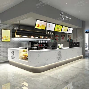 奶茶店吧台酒吧收银台商用店铺咖啡清吧专用前台桌水吧接待柜定制