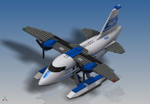 乐高lego 7723水上飞机三维建模图纸 inventor设计 step格式