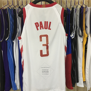 火箭队3号paul克里斯保罗球衣 新赛季黑色球员版sw刺绣篮球服背心