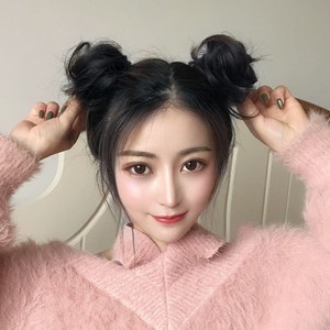 902人付款淘宝假发发圈双丸子头懒人扎发盘发器蓬松自然减龄皮筋发包