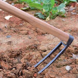 农用两齿锄头农具全钢挖土种地挖地翻地开垦松土二齿耙子钉耙