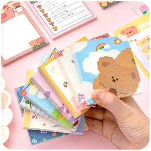 可爱卡通便利贴手账本材料素材高颜值有粘性的贴纸韩国ins少女留言板