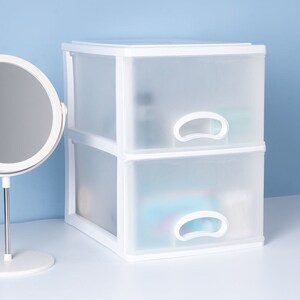 白色透明多层抽屉式收纳盒塑料小收纳柜子办公桌面收纳杂物储物盒