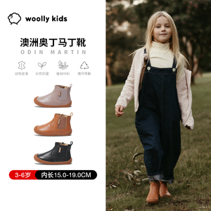 woollykids小羊沃利澳洲真皮男女童马丁靴中高帮宝宝防滑复古童鞋