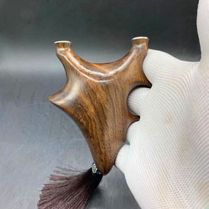 黑檀木实木拦天雀弹弓竞技v个性异形小扁皮反曲弹工架弾弓户外