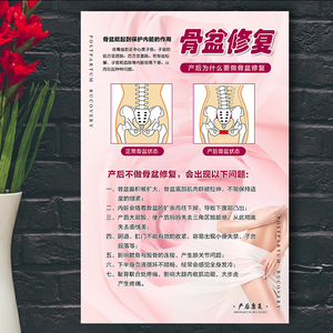 新后骨盆修复广j告宣传海报定制贴墙图满月发汗无痛催乳图片挂画