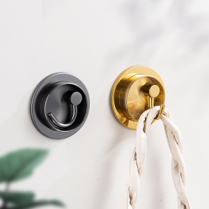 门口挂钩衣帽钩免打孔入户挂钩衣帽钩隐藏钩子承重勾工程金色枪灰