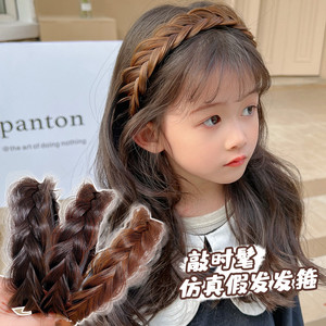 鱼骨辫假发麻花辫子发箍带齿防滑女童头饰小女孩压发头箍儿童发饰