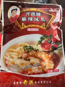 顺丰包邮 开洪牌脱骨鸡爪红油凤爪 成都麻辣卤味无骨鸡爪自拌鸡脚