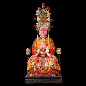 2022闽南台湾金色神明佛神像帽子k级合金镀金白莲天上圣母妈祖娘