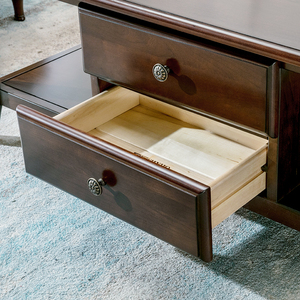 熙和实木茶几g美式简约边几客厅新古典欧式方几抽屉储物茶台家具