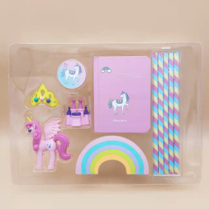 奇好奇幻梦境独角兽文具套装手帐本橡皮铅笔卷笔刀可爱少女儿童.