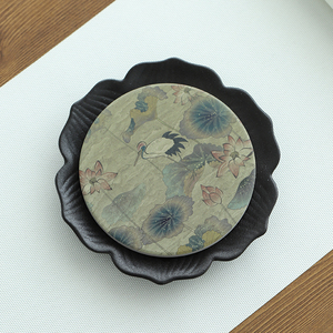 浮生三味家用墨彩速干吸水茶盘古风陶瓷壶承小茶台托盘创意小茶具