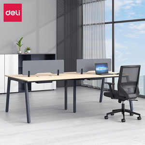 得力(deli)办公家具办公桌组合单人双人职员桌简约现代四人桌dp00