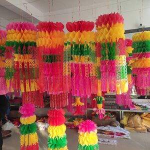 清明节挂清祭祀奠殡葬彩色纸灯笼保塑纸挂纸吊挂社青山条白事用品