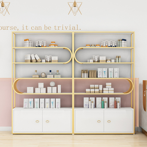 美容院展示柜展柜美甲化妆品展示架子护肤品货架储物柜甲油胶柜子