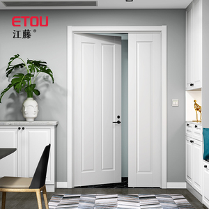 江藤日本入户门木质子母木门三七门实木复合平开门室内门对开木门
