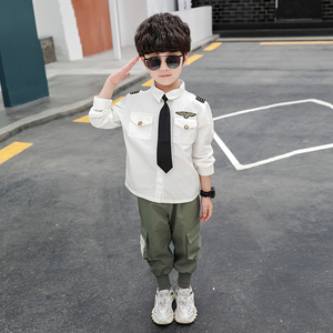 男童jk制服套装儿童韩版2021秋季飞机服男孩衣服儿童秋装时尚童装