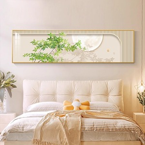 清新绿植卧室床头装饰画ins北欧风格房间背景墙挂画现代简约壁画