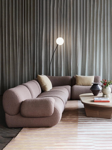 北欧轻奢风时尚简约模块组合大小户型客厅转角扶手羊圈绒沙发