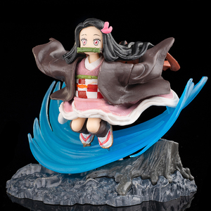 鬼灭之刃 奔跑 祢豆子手办模型汽车摆件可爱公仔可换脸动漫周边