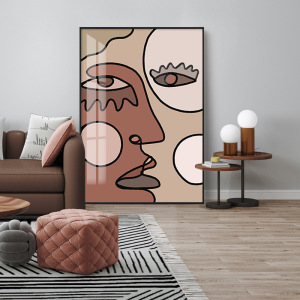 情绪的呐喊北欧客厅装饰画小众抽象莫兰迪壁画玄关走廊背景墙挂画