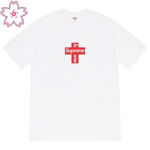 supreme 20fw cross box logo 十字印花潮流宽松短袖男女情侣t恤