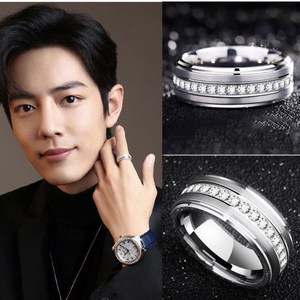 肖战同款肖战代言同款戒指绿洲陈情令指环设计单圈满钻旋