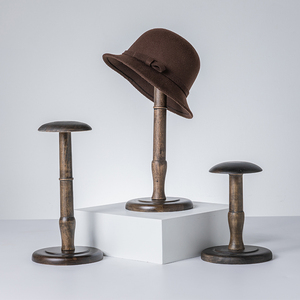 复古帽架实木台式帽托服装店帽子收纳展示架帽撑陈列架子展示道具