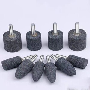 棕刚玉砂轮磨头 金属打磨电钻电a磨机用圆柱圆锥形6mm补胎磨胎磨