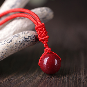虎年本命年朱砂转运珠吊坠护身符红绳锁骨项链男女轻奢小众春夏