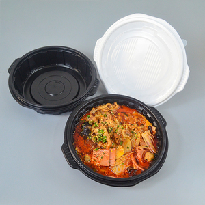 样品酸菜鱼打包盒一次性2000ml黑色带盖麻辣烫盒小龙虾大容量餐盒