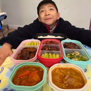 儿童餐盒一次性创意带分格保温食品级可微波加热外卖打包便当盒