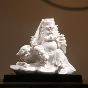 武财神赵公明摆件骑虎神像招财陶瓷家居客厅办公室工艺品禅意摆设