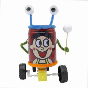 科技小发明小创造易拉罐机器v人旺仔摇摆走路diy手工小制作材料包