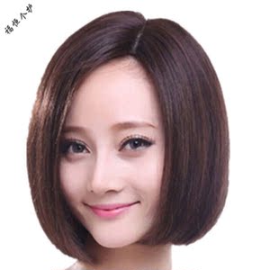 假发女短发逼真短直发自然蓬松波波bobo头斜刘海帅气中分沙宣自然