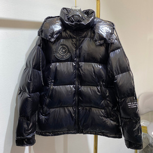 冬季新品m蒙家藤原浩闪电微标印花地球字母连帽羽绒服男女面包服