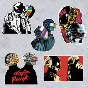 金属摇滚daftpunk蠢朋克乐队摩托车贴个性鬼火划痕汽车遮挡装饰贴