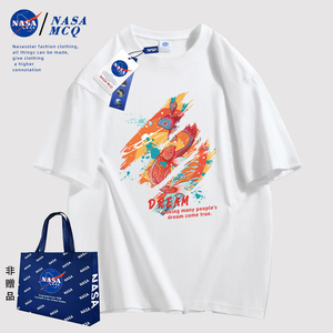 NASA 联名2024新款时尚卡通动漫印花时尚潮流情侣同款T恤短袖HT