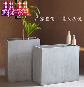 厂家直销长方形水泥花盆镁泥高扁花箱阳台隔断户外特大号室外广场