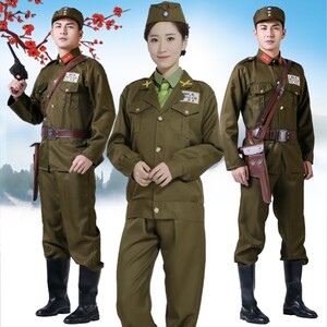 民国军官装军官服士兵特务演出服国民军抗日战p争男女服装间谍成
