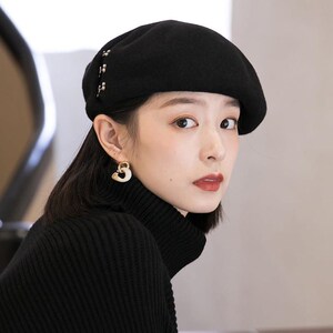 秋冬季时尚韩版潮显脸小适合短发百搭春秋贝雷帽鸭舌八角帽57人付款