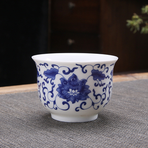 中式青花陶瓷仿古风白酒杯复古一两半黄酒盅青瓷酒杯套装定制logo