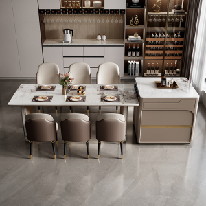 古调家具旗舰店天猫轻奢岛台餐桌一体吧台家用现代