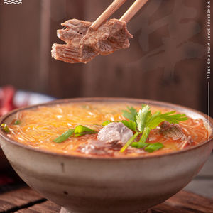 山东菏泽特产单县百寿坊羊肉汤粉丝原辣味桶装速食中秋春节礼盒装