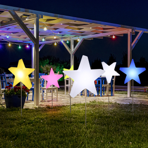 发光五角星灯户外防水草坪装饰灯圣诞道具网红商场舞台手持星星灯