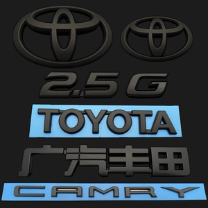 适用于丰田八代新款凯美瑞改装黑色车标 广汽camry 后尾箱英文标