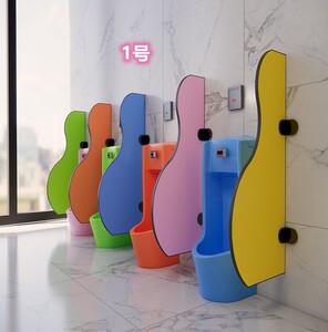 幼儿园卫生间小便池隔断儿童卡通彩色便池挡板厕所马桶防水蹲便器